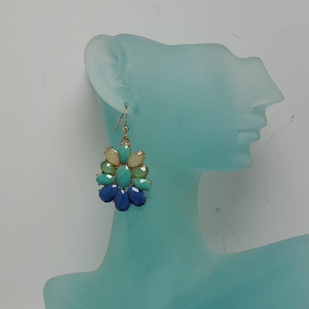Tri-color beaded earrings